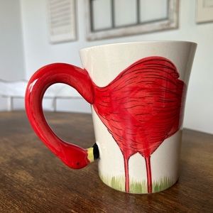 Flamingo handle coffee mug